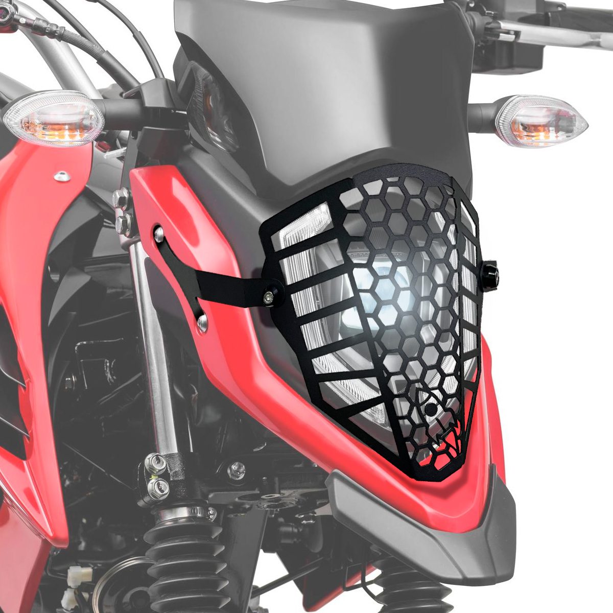 Protetor Farol Crosser Foguetão 2016 a 2023 + Suporte Protetor Farol Crosser - Preto - Imagem 5