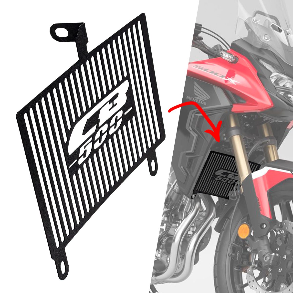 Protetor Radiador CB500X 2013 em Diante Frisado - Imagem 2
