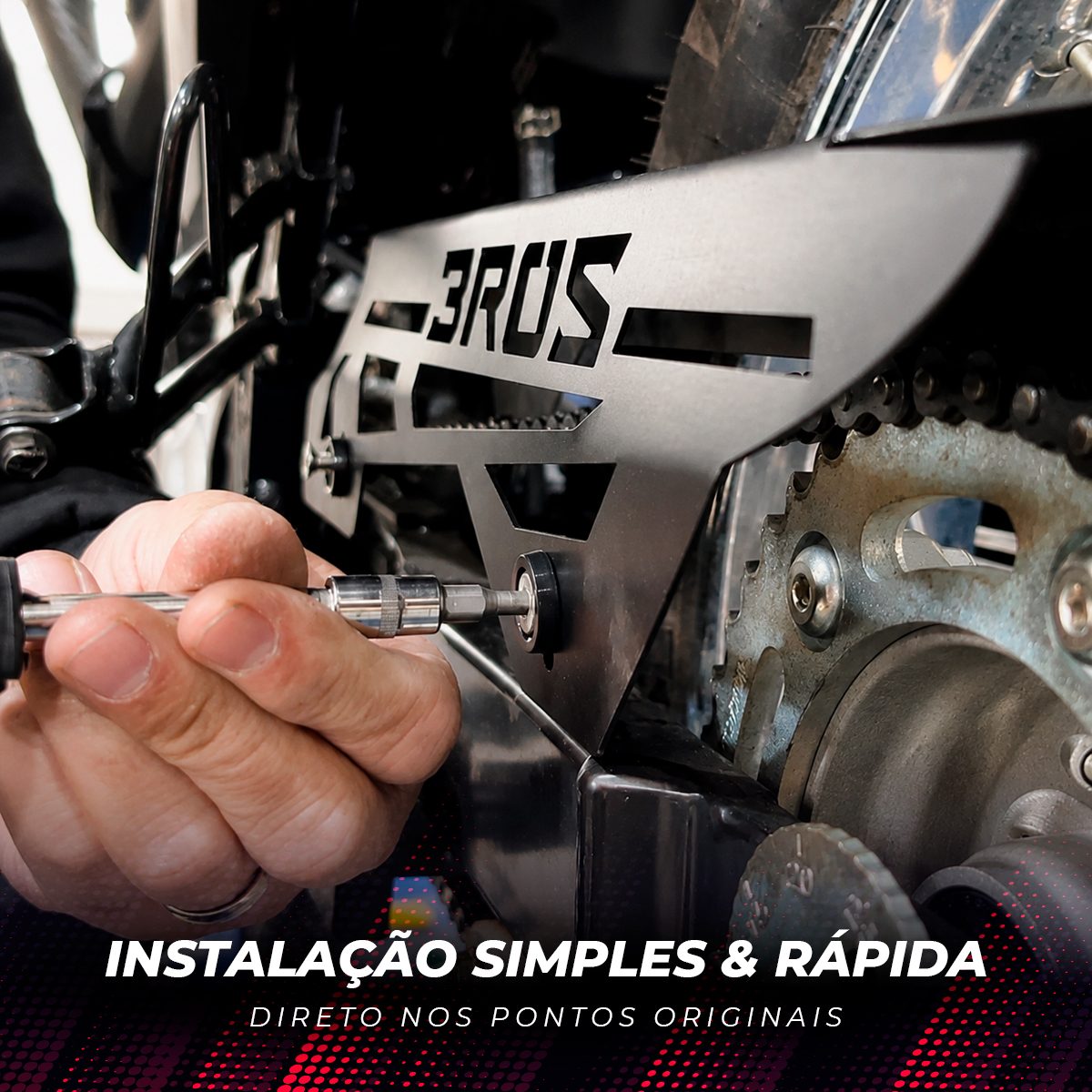 Protetor de Corrente da BROS160 XRE190 2025 em Diante - XR300L Tornado / Sahara 300 2024 em Diante - Preto - Imagem 3