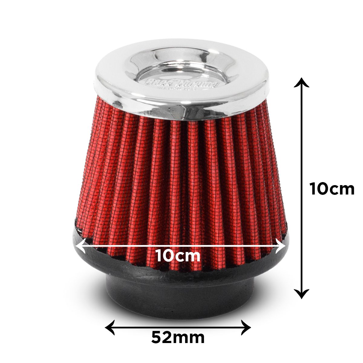 Filtro de Ar Esportivo Conico Baixo 6.0CM Altura c/ Tecido Encaixe 52.0MM Borracha - Imagem 2
