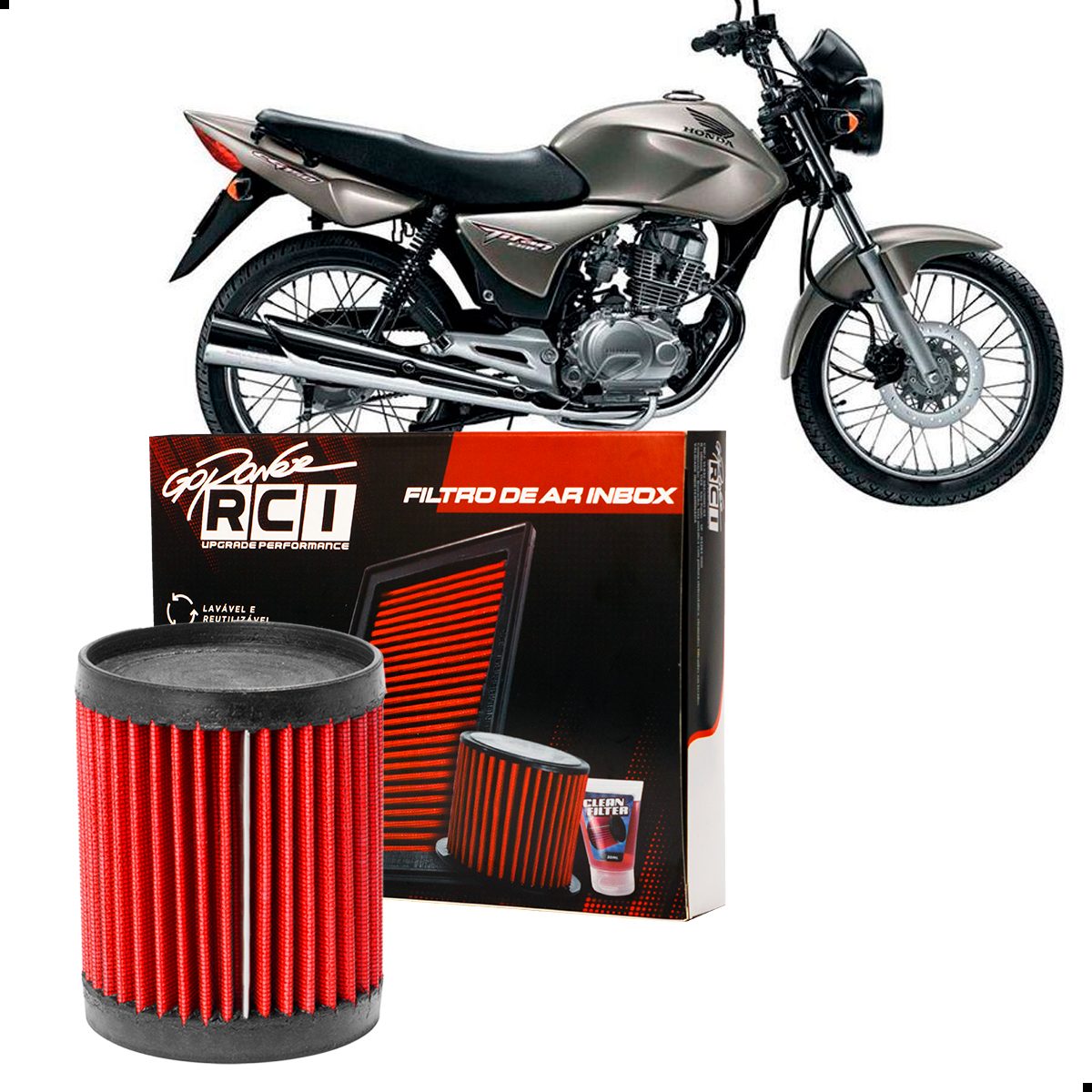 Filtro de Ar Inbox Honda Cg Titan Fan Start 150 2004 a 2008 (Carburada) - Imagem 3