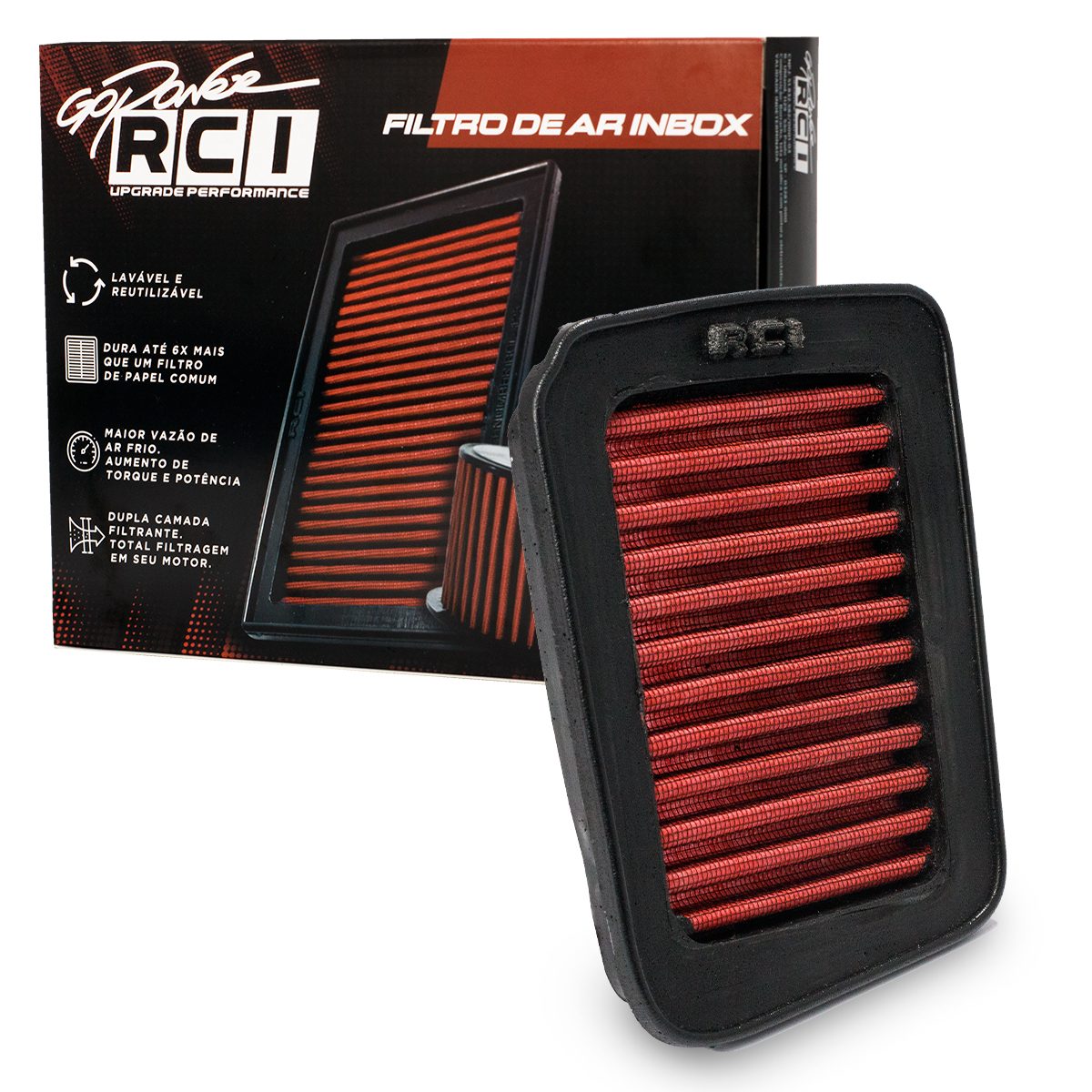 Filtro de Ar Inbox Cg Titan Fan / Start 125CC 2014 em Diante - Cg Titan / Fan 150CC 2014 em Diante - Cg Titan Fan / Start 160CC 2015 em Diante