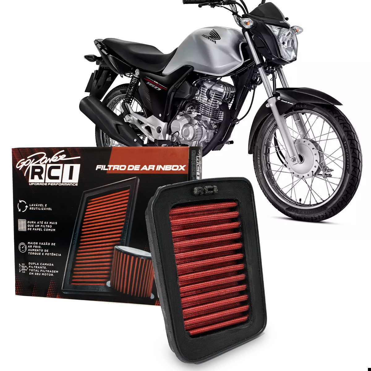 Filtro de Ar Inbox Cg Titan Fan / Start 125CC 2014 em Diante - Cg Titan / Fan 150CC 2014 em Diante - Cg Titan Fan / Start 160CC 2015 em Diante - Imagem 3