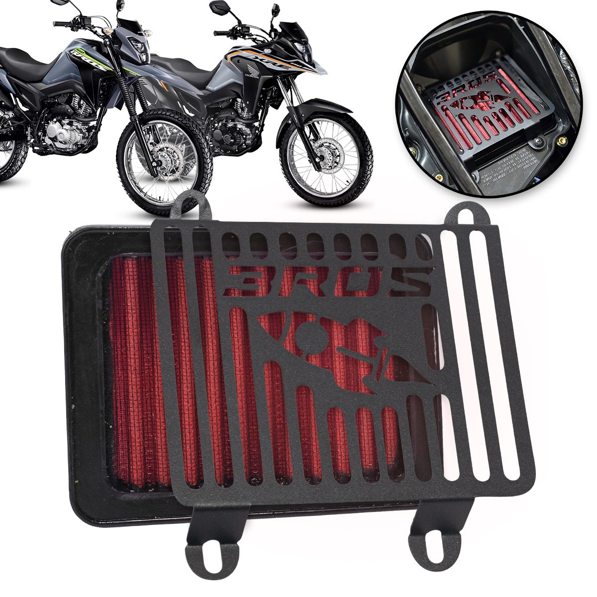 Filtro de Ar Inbox Honda Bros 160 2025 em Diante com Grade Protetora