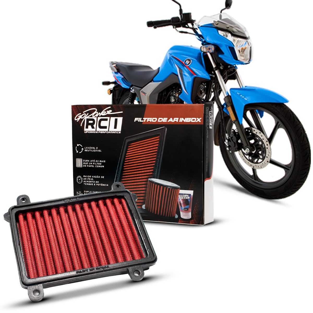 Filtro de Ar Inbox Suzuki Dk 150 Haojue 2017 em Diante / Dk 160 2018 a 2024 - Imagem 3