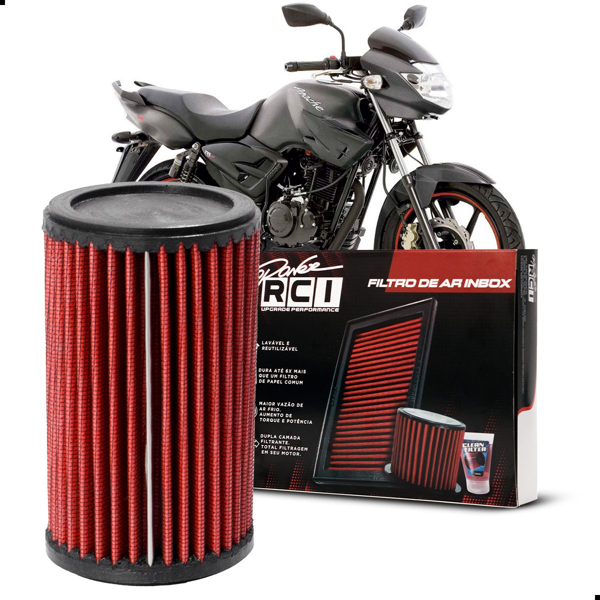Filtro de Ar Inbox Apache 125CC 2001 a 2009 - Apache 150CC 2010 a 2015 - Imagem 3