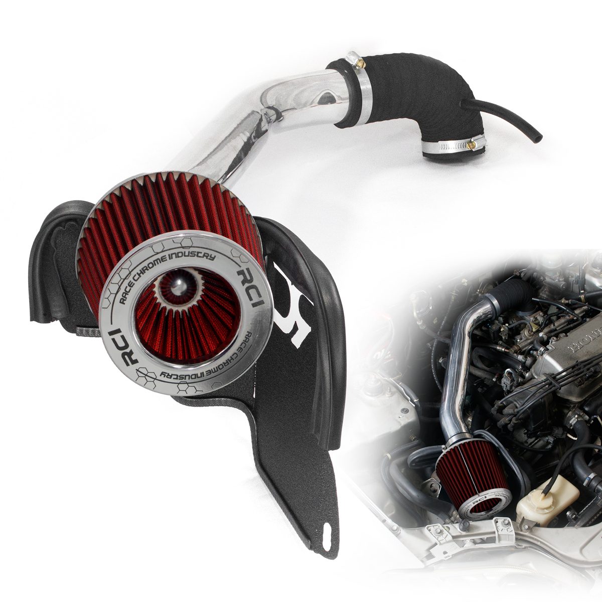 Kit Air Box RCI Civic 1.6CC 16V 1999 a 2000 (Entrada de Ar Pra Cima)