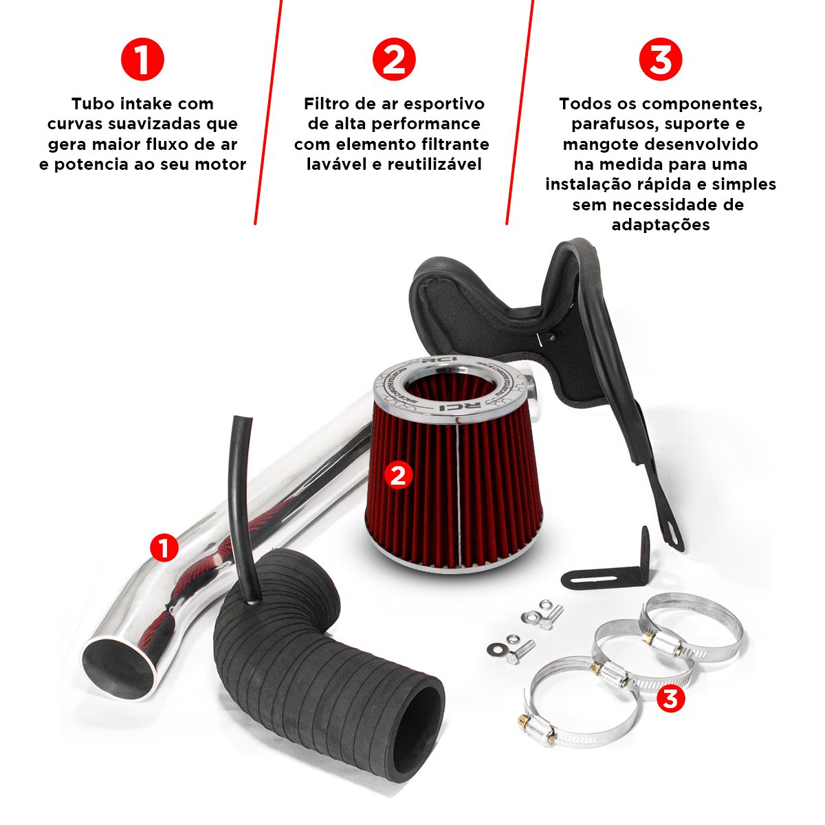 Kit Air Box RCI Civic 1.6CC 16V 1999 a 2000 (Entrada de Ar Pra Cima) - Imagem 2