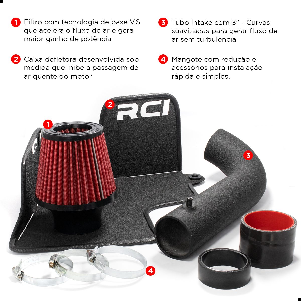 Kit Intake Golf GTI 2.0 TSI 2014 em Diante / Passat 2.0 TSI 2.0 16V 2016 em Diante / Jetta Gli 2.0 TSI 2019 em Diante / Audi A3 1.8 / 2.0 TFSI 2013 em Diante. - Imagem 2