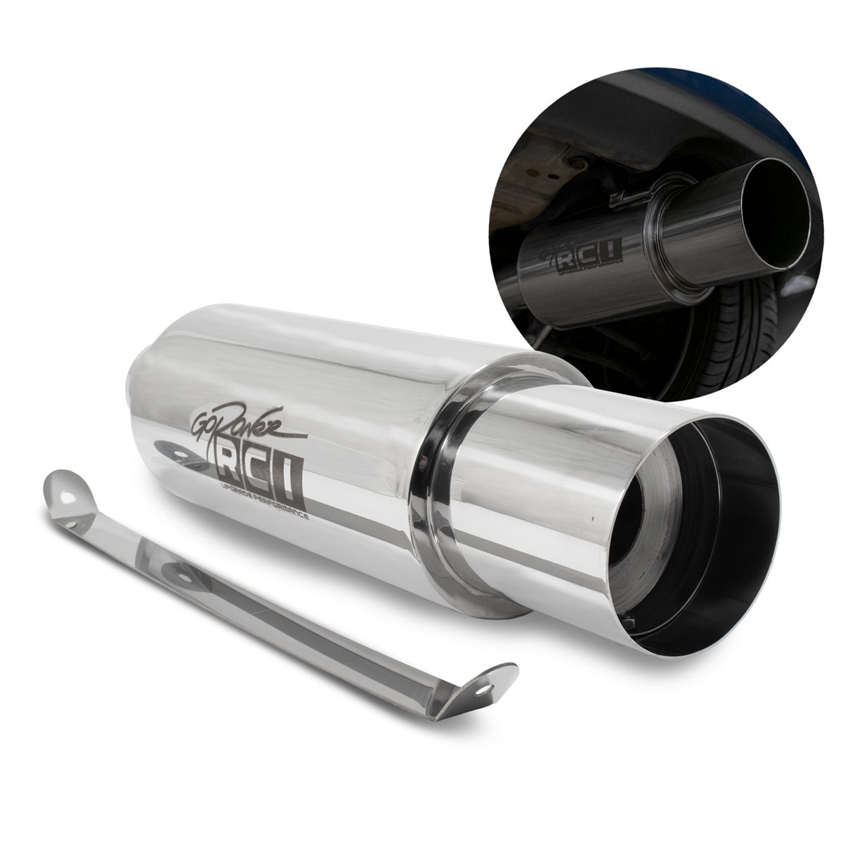 Abafador Corpo Polido 5" / Comprimento 500MM / Interno 3" / Ponteira Reta 4" / Encaixe 3" e 2" 1/2