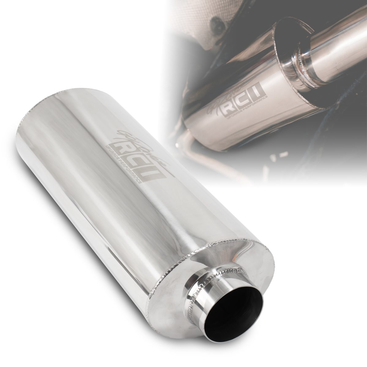 Abafador Oval Universal / Corpo 10 cm Alt. x 15 cm Larg. x 38 cm Comp. Total / Interno 3" / Encaixe 3" - 2.5"